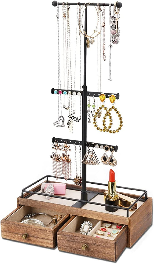 3 Tier Jewelry Stand Organizer Box for Necklaces Bracelet Earrings Ring