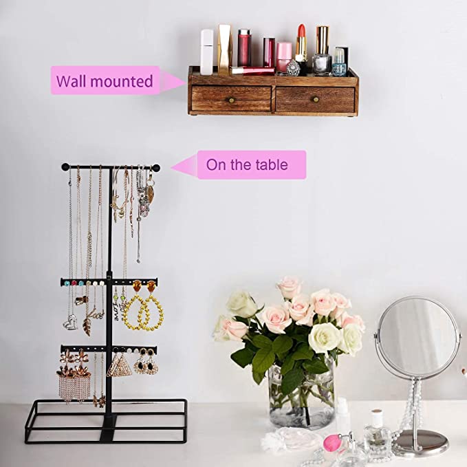 3 Tier Jewelry Stand Organizer Box for Necklaces Bracelet Earrings Ring