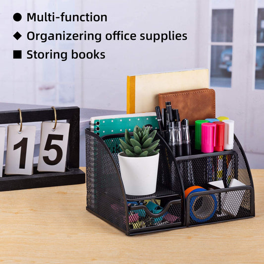 Desk Organiser and Accessories with 6 Compartments