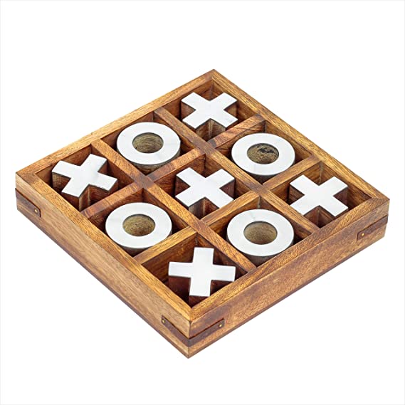 Wooden Handcrafted Tic Tac Toe Board