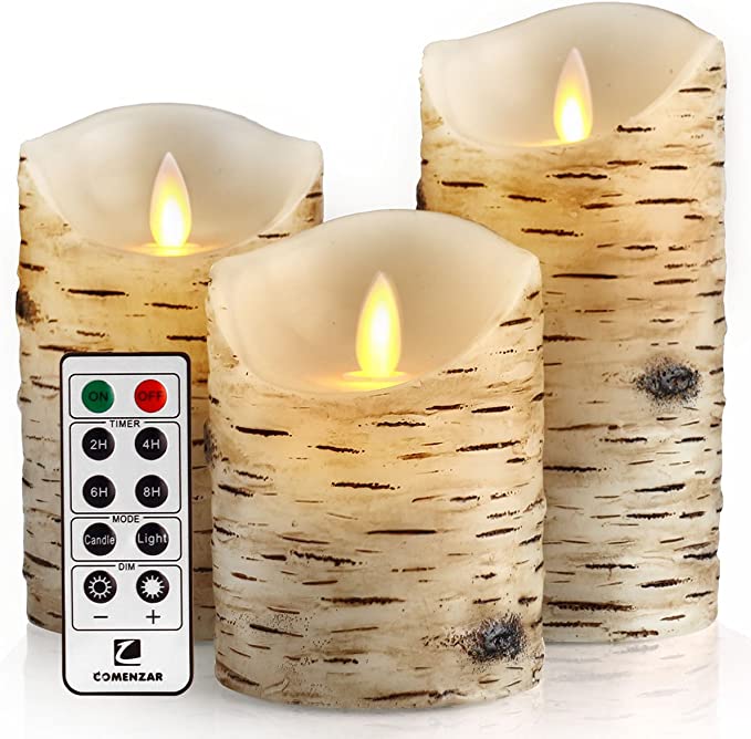 Battery Candles Real Wax Pillar with Remote Timer