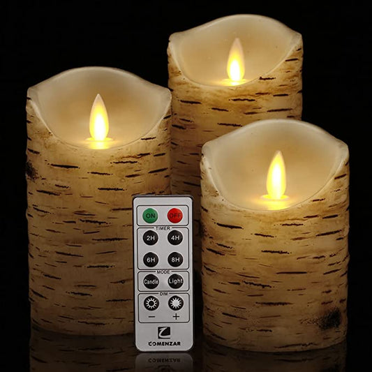 Battery Candles Real Wax Pillar with Remote Timer