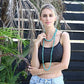Turquoise Beads Endless Necklace Long Knotted Stone Handmade Jewelry