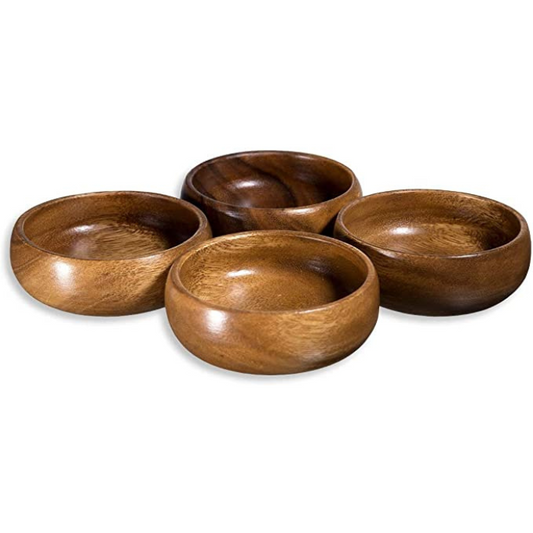 Carved Set of 4 Calabash Bowls