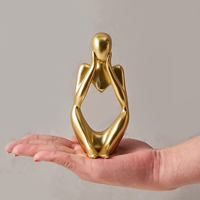 Gold Decor Thinker  Art Sculpture