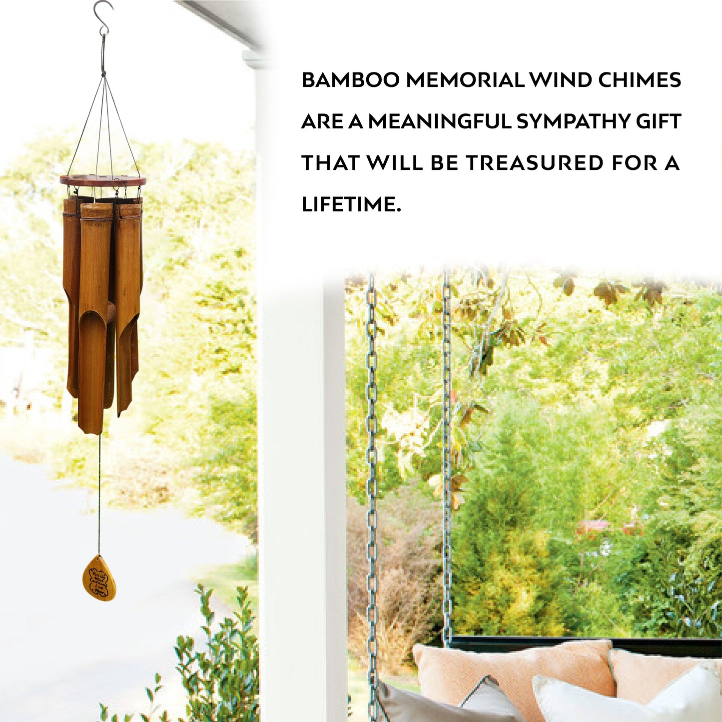TwinSkyInc Bamboo Memorial Wind Chimes